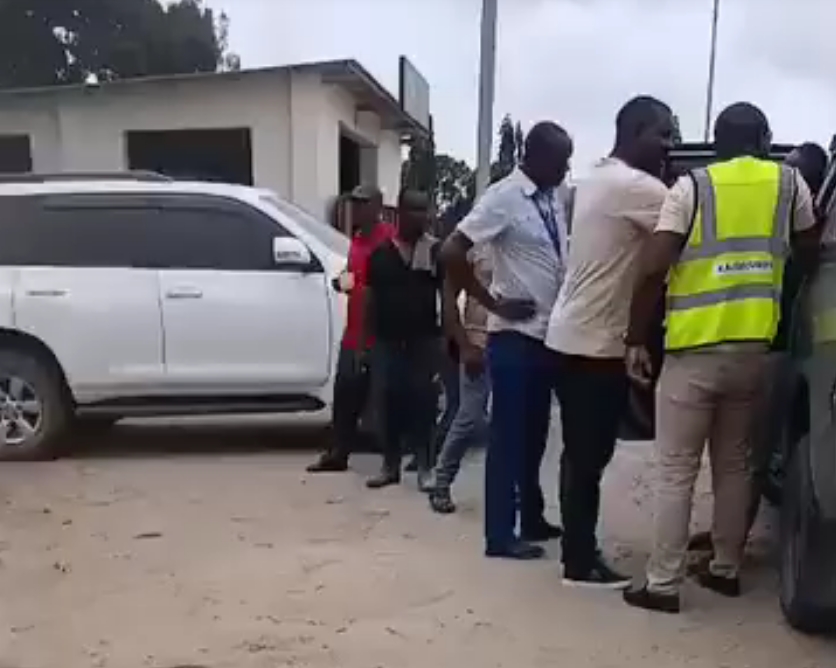 screeshot from a video showing kaa officials harassing a taxi driver at moi international airport mombasa