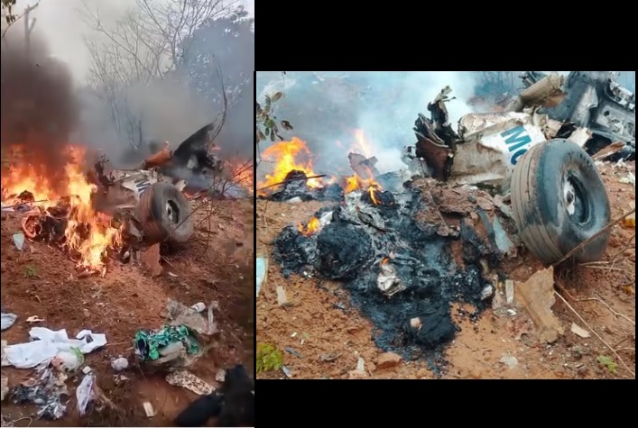 picture showing plane crash in Kwale county kenya diani