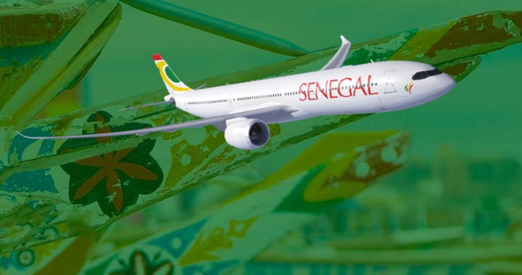 a picture of fly air senegal pane in flight