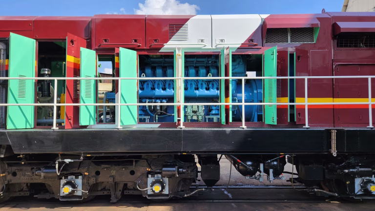 a rolls royce mtu series engine in a kenya railways train